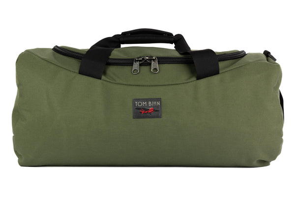 A Small Yeoman Duffel in Boreal (a light green) 1000 Texturized Nylon.